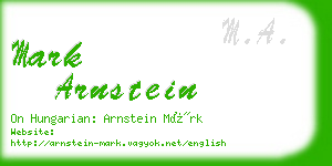 mark arnstein business card